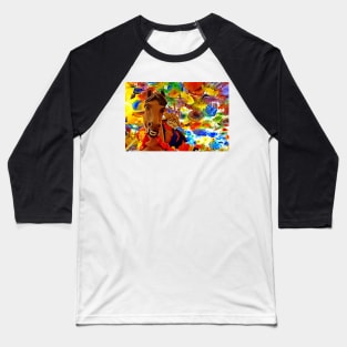 Kaleidoscopic Samurai Baseball T-Shirt